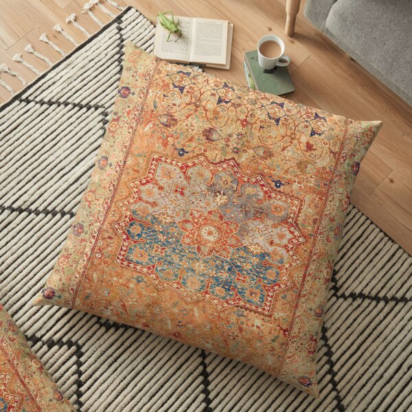 23 x 23 Square Floor Pillow Kess InHouse Mmartabc Exotic Pattern Multicolor Black Illustration 23 x 23 Square Floor Pillow Kess InHouse Mmartabc Exotic Pattern Multicolor Black Illustration