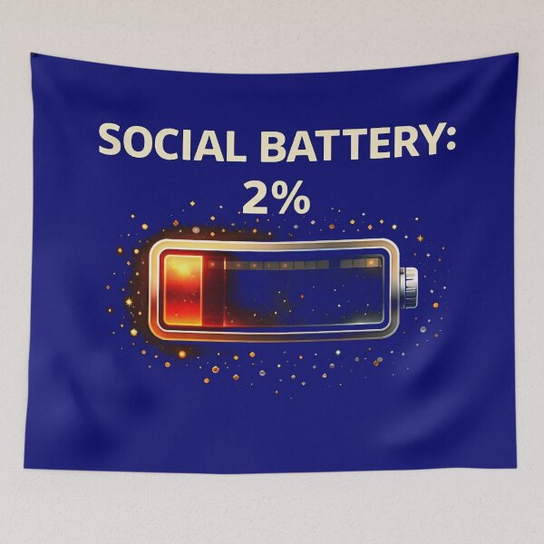 Item preview, Social Battery 2% Introvert Humor Shirt – Social Anxiety Funny Tee – Anti Social Meme Design designed and sold by FunkyVista.