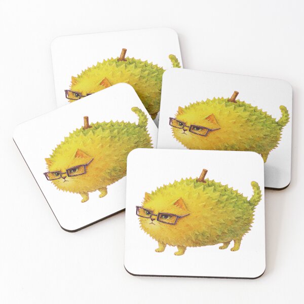 Item preview, Durian Cat Watercolor Illustration designed and sold by MoonfurStudio.