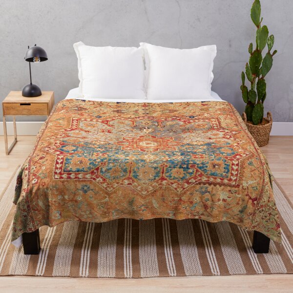 16th Century Persian Carpet Print Throw Blanket
