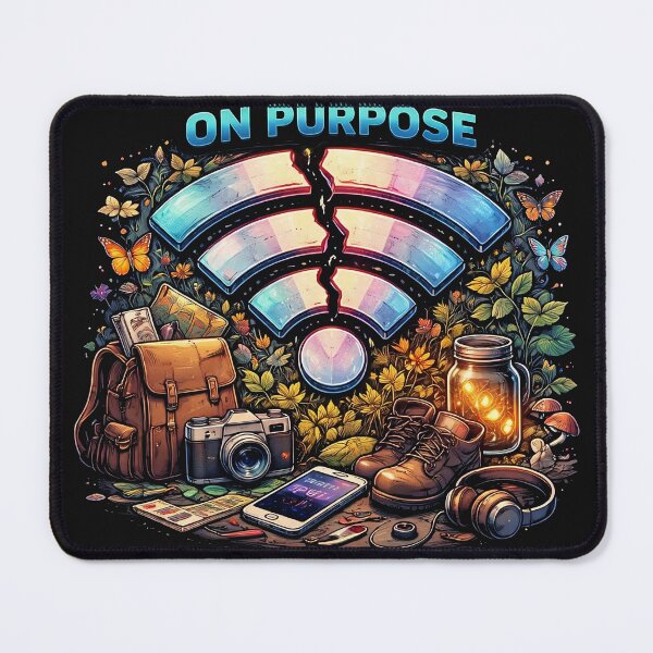 Item preview, Disconnected On Purpose – Retro WiFi Digital Detox Graphic T-Shirt designed and sold by FunkyVista.