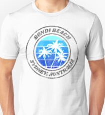 Bondi Beach Sydney Australien Retro Distressed Slim Fit T-Shirt