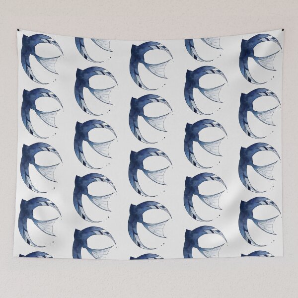 Item preview, Celestial Swallow in Watercolor Blue Artwork  designed and sold by NivyasArtistry.