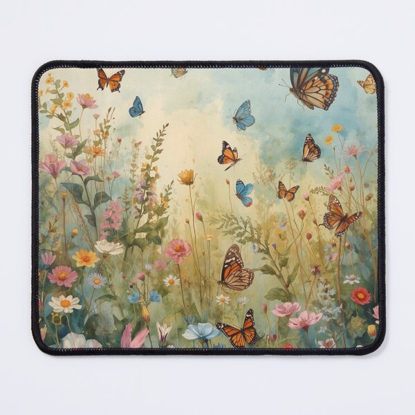 Item preview, Beautiful meadow with butterflies, idyllic picture. designed and sold by Knock on my door.