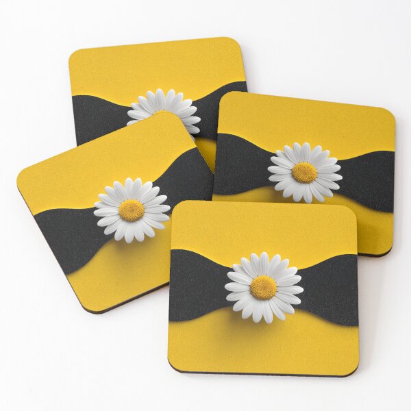 Item preview, Yellow and Black Daisy Centered Floral Design Bold Modern Contrast Aesthetic designed and sold by daila70.