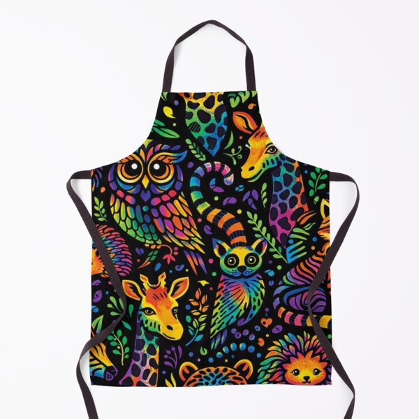 Item preview, Neon Safari Animals - Psychedelic Rainbow Wildlife Seamless Pattern designed and sold by myforestfog.