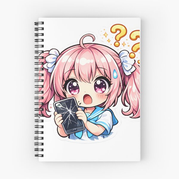 Item preview, Cute Chibi Anime Girl Broken Phone Sticker Funny Kawaii Reaction Cartoon Aesthetic designed and sold by Art-Selling.