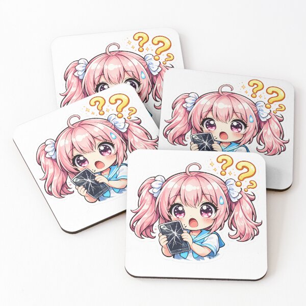 Item preview, Cute Chibi Anime Girl Broken Phone Sticker Funny Kawaii Reaction Cartoon Aesthetic designed and sold by Art-Selling.