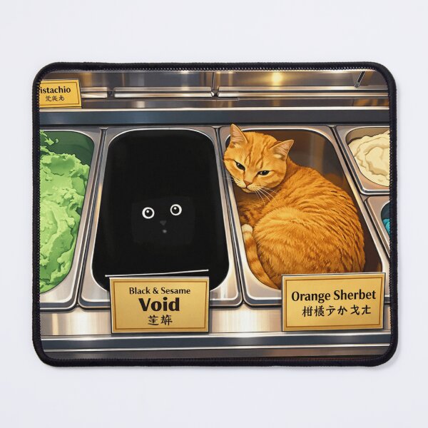 Item preview, Black Sesame Void Cat Ice Cream Counter Cartoon designed and sold by POD DYNASTY.