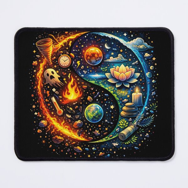 Item preview, Yin Yang Chaos and Calm – Balance of Fire and Peace Aesthetic Art designed and sold by FunkyVista.