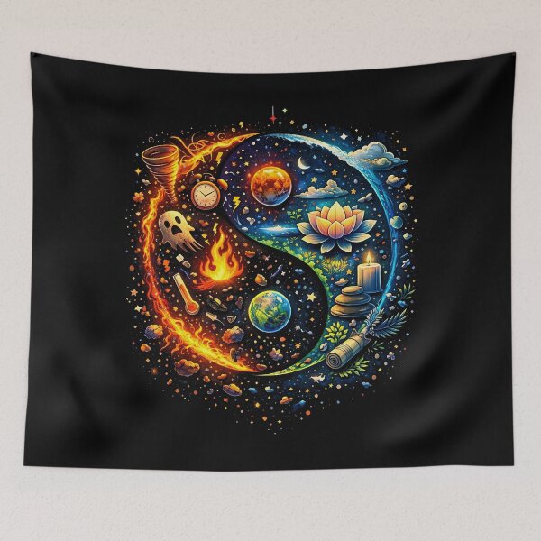 Item preview, Yin Yang Chaos and Calm – Balance of Fire and Peace Aesthetic Art designed and sold by FunkyVista.