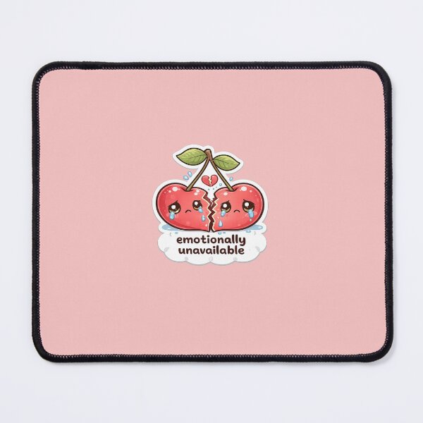 Item preview, Emotionally Unavailable Cherry Sticker – Cute Sad Heartbreak Meme designed and sold by Qingtian814.