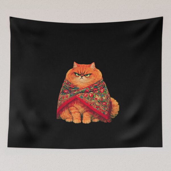 Item preview, Babushka Cat in Scarf designed and sold by MoonfurStudio.