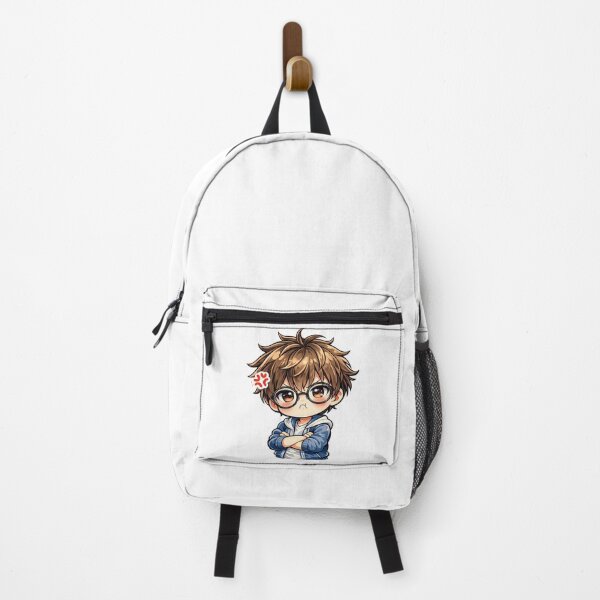 Item preview, Angry Chibi Anime Boy Sticker Cute Kawaii Nerd Glasses Funny Reaction Cartoon designed and sold by Art-Selling.