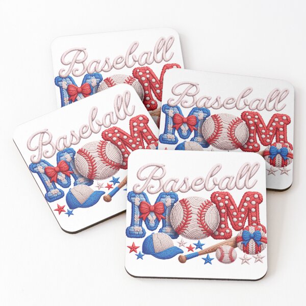 Item preview, Baseball Mom Patriotic Stitch Style – Cute Game Day Design with Bat, Ball & Stars designed and sold by Ladys-Gents.