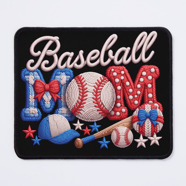 Item preview, Baseball Mom Patriotic Stitch Style – Cute Game Day Design with Bat, Ball & Stars designed and sold by Ladys-Gents.