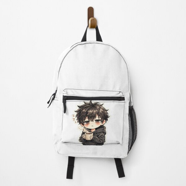 Item preview, Sleepy Chibi Anime Boy Sticker Cozy Tired Coffee Kawaii Cute Mood Cartoon Aesthetic designed and sold by Art-Selling.