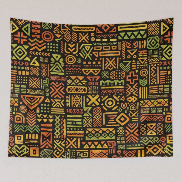 Item preview, African Tribal Symbols - Ethnic Geometric Seamless Pattern designed and sold by myforestfog.