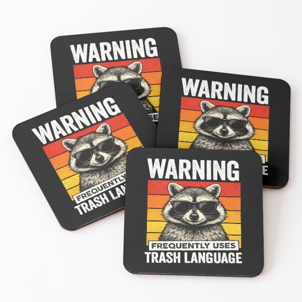 Item preview, Warning Frequently Uses Trash Language Raccoon designed and sold by JerdbordinShop.