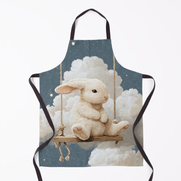 Item preview, Cloud Swing Bunny – Dreamy Cute Bunny Illustration designed and sold by Utsav kadia.