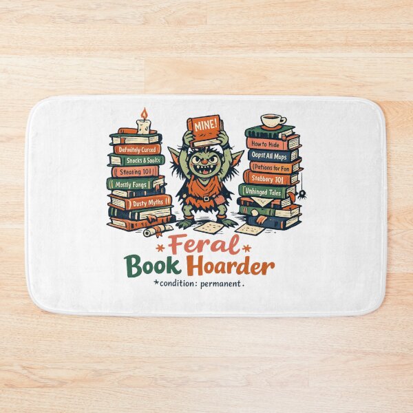 Item preview, Feral Book Hoarder Funny BookTok Bibliophile Reader Gift Unhinged Reading T-Shirt designed and sold by GeniePixel.