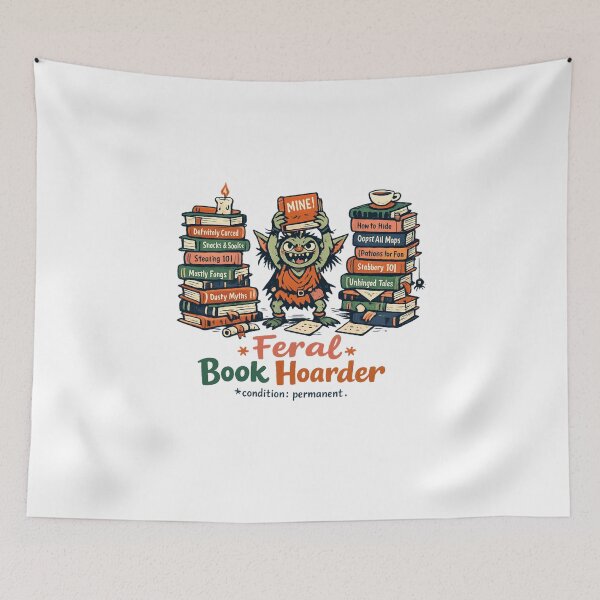 Item preview, Feral Book Hoarder Funny BookTok Bibliophile Reader Gift Unhinged Reading T-Shirt designed and sold by GeniePixel.
