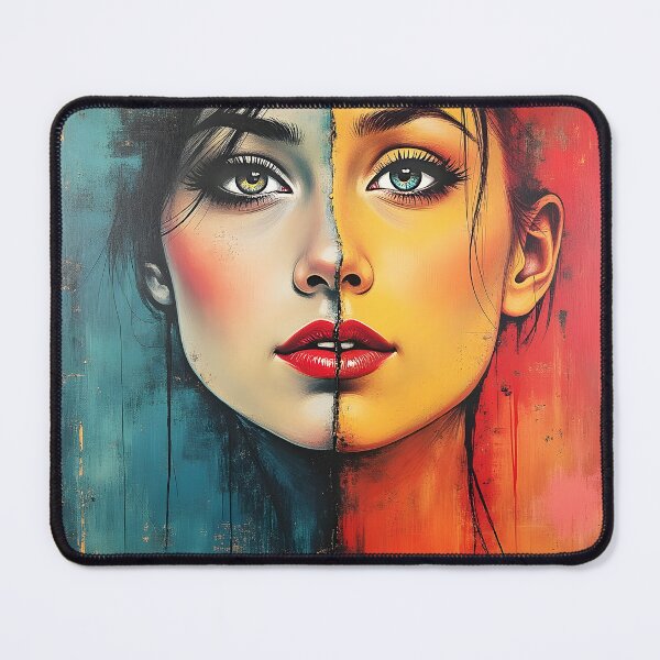 Item preview, Duality Within – Split Face Abstract Portrait designed and sold by Huskyyy Designs.