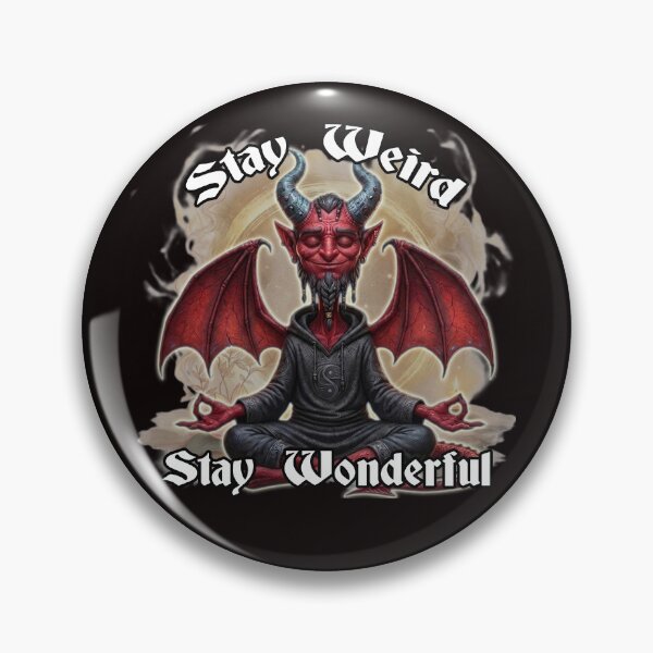Item preview, Stay Weird Stay Wonderful Zen Devil Meditation Funny Cute Gothic Art designed and sold by A-T-H.