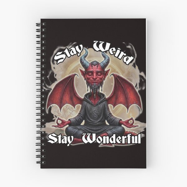Item preview, Stay Weird Stay Wonderful Zen Devil Meditation Funny Cute Gothic Art designed and sold by A-T-H.