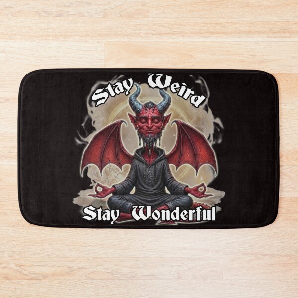 Item preview, Stay Weird Stay Wonderful Zen Devil Meditation Funny Cute Gothic Art designed and sold by A-T-H.