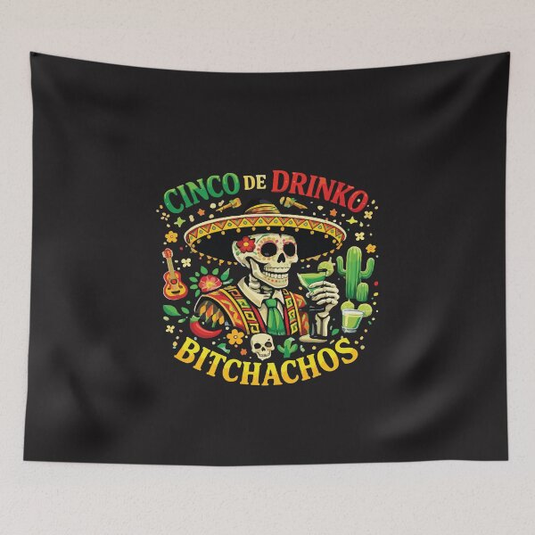 Item preview, Cinco De Drinko Funny Fiesta Skull Margarita Party Humor Cinco De Mayo designed and sold by kiralynstration.