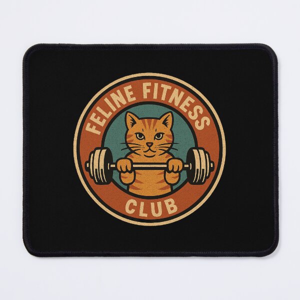 Item preview, Retro Cat Gym Badge, Vintage Fitness Club designed and sold by AYACHI90.