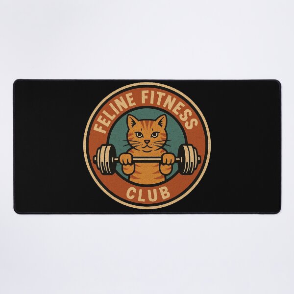 Item preview, Retro Cat Gym Badge, Vintage Fitness Club designed and sold by AYACHI90.