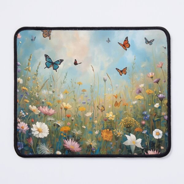 Item preview, A beautiful meadow with butterflies, an idyllic picture or rather surreal? designed and sold by Knock on my door.