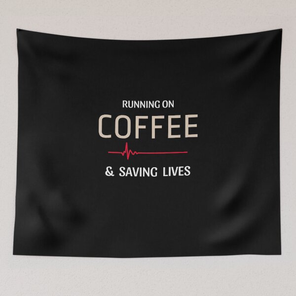 Item preview, Running on Coffee & Saving Lives Gifts designed and sold by ZubekStudio.