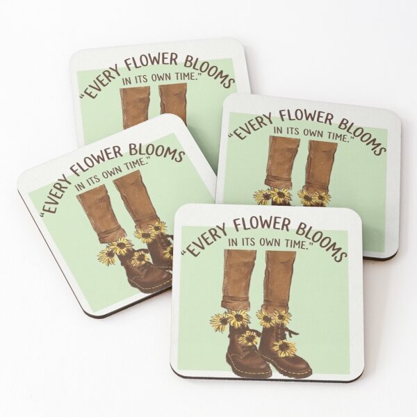 Item preview, Every Flower Blooms in Its Own Time – Aesthetic Sunflower Boots Illustration designed and sold by RushVibeWear.