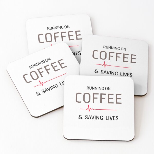 Item preview, Running on Coffee & Saving Lives Gifts designed and sold by ZubekStudio.