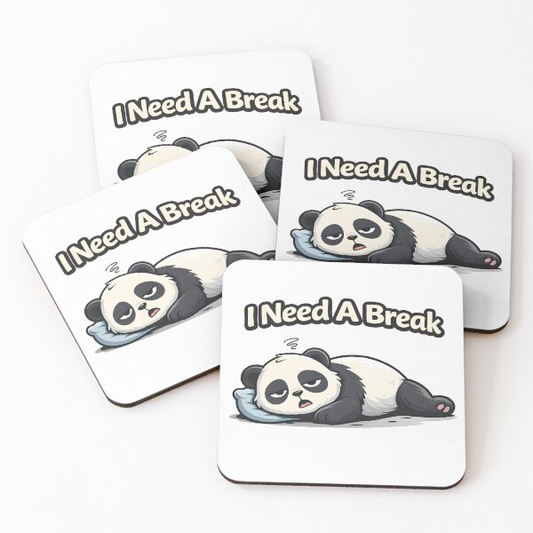 Item preview, I Need A Break Panda | Cute Lazy Panda Sticker designed and sold by TheLazyVibe.