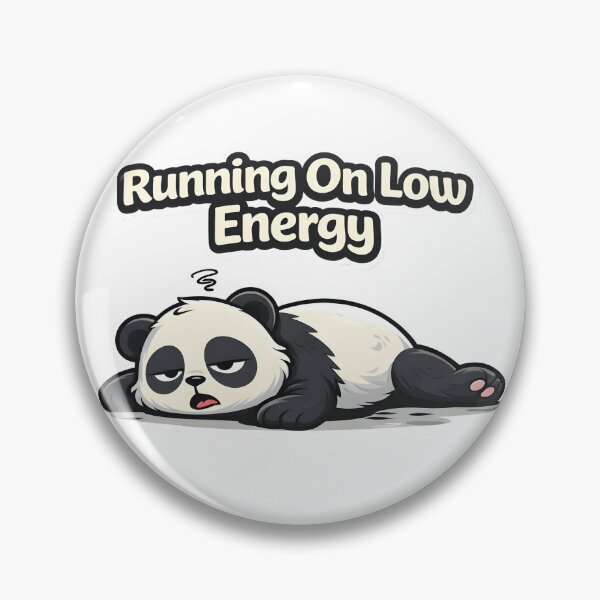 Item preview, Running On Low Energy Panda | Cute Lazy Panda Sticker designed and sold by TheLazyVibe.