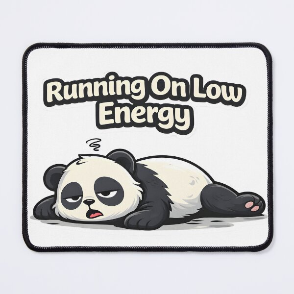 Item preview, Running On Low Energy Panda | Cute Lazy Panda Sticker designed and sold by TheLazyVibe.
