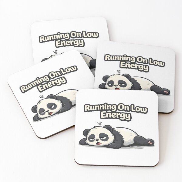 Item preview, Running On Low Energy Panda | Cute Lazy Panda Sticker designed and sold by TheLazyVibe.