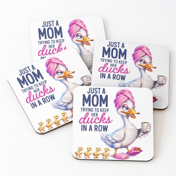 Item preview, Funny Mom Duck Pun Just a Mom Trying to Keep Her Ducks in a Row Cute Coffee Ducklings Design designed and sold by Ladys-Gents.