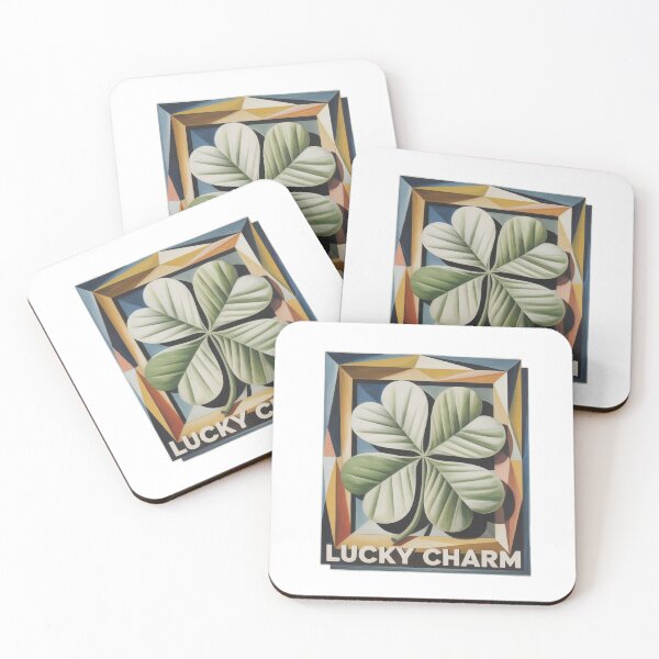 Item preview, Minimalist Cubist Four Leaf Clover Heart designed and sold by Bloomkept.