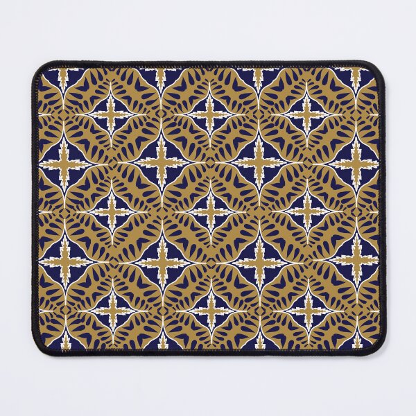 Item preview, Golden batik and navy star medallion pattern designed and sold by AdesignbyG.