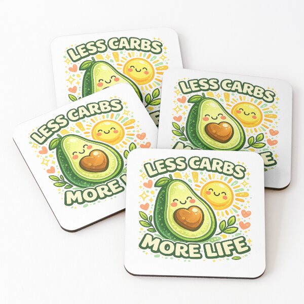 Item preview, Less Carbs More Life Cute Keto Lifestyle Happy Avocado Design designed and sold by MyOwnLab.