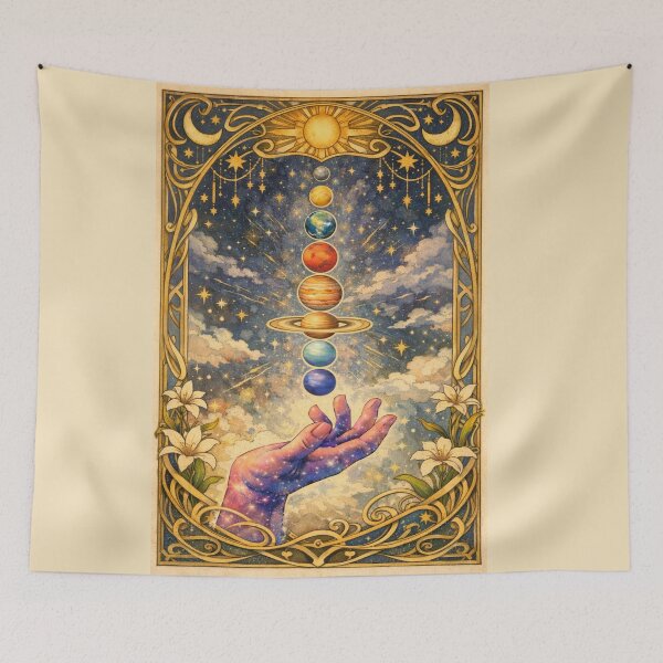 Artikelvorschau, Cosmic Alignment – Art Nouveau Poster | Celestial Wall Art entworfen und verkauft von MrsMirabilis.
