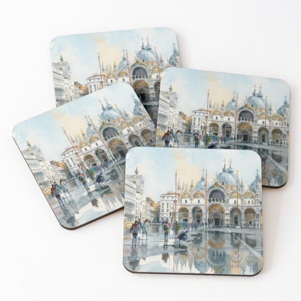 Item preview, Venice Basilica Reflections Watercolor designed and sold by caracatita75.