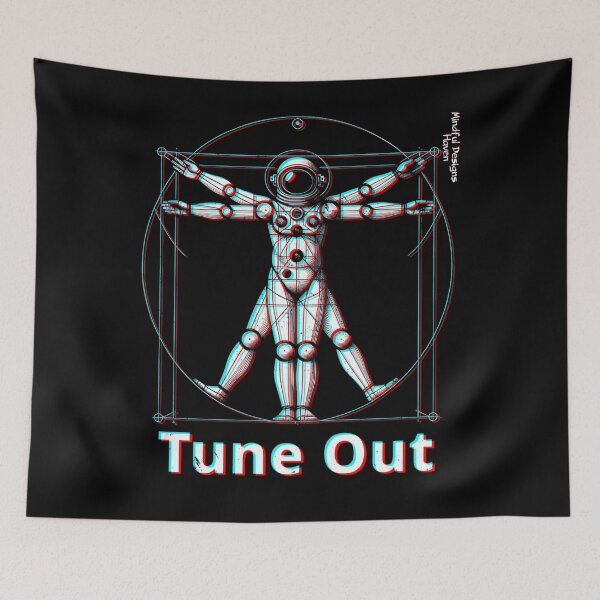 Item preview, Tune Out Vitruvian Spaceman Astronaut designed and sold by 420Lovers.