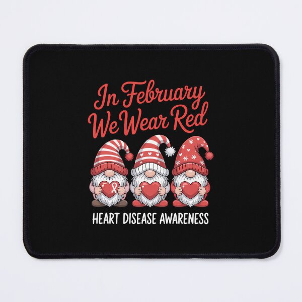 Item preview, In February We Wear Red Three Gnomes Heart Disease Awareness designed and sold by papertaless.