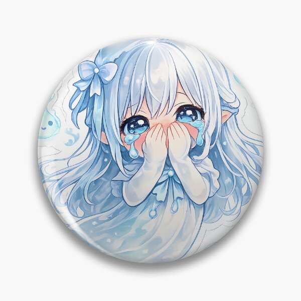 Item preview, Sad Ghost Anime Girl Sticker Cute Crying Kawaii Spirit Emotional Aesthetic designed and sold by Art-Selling.